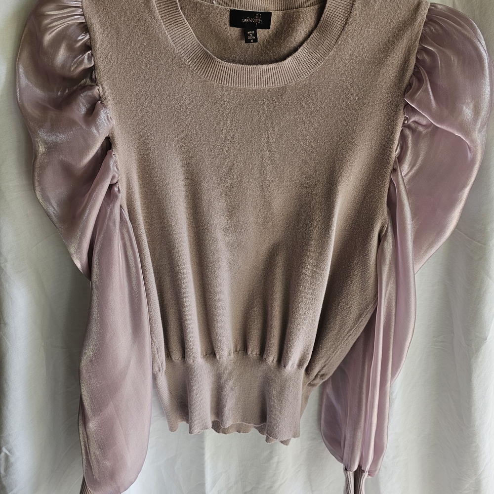 Elegant Mauve Puff Sleeve Top